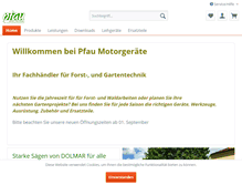 Tablet Screenshot of pfau-motorgeraete.de